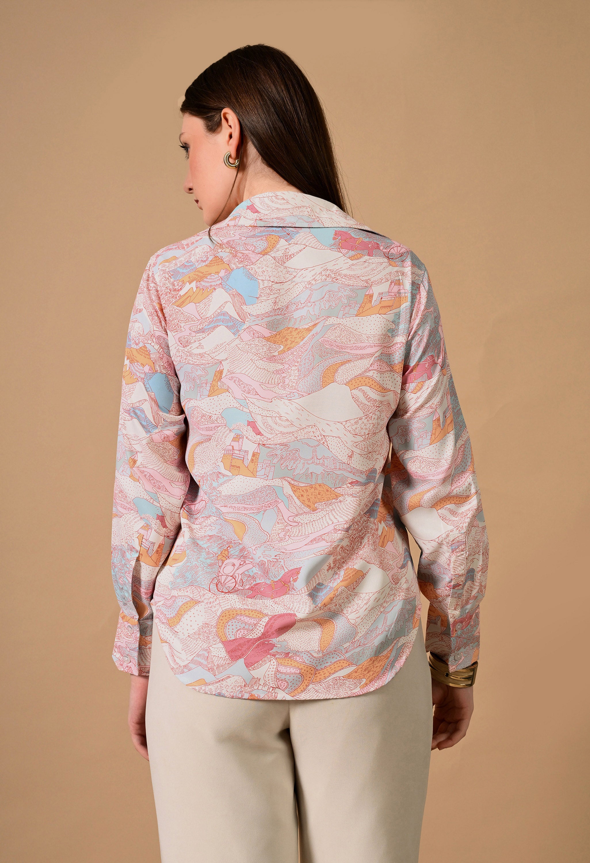 Printed cropped shirt