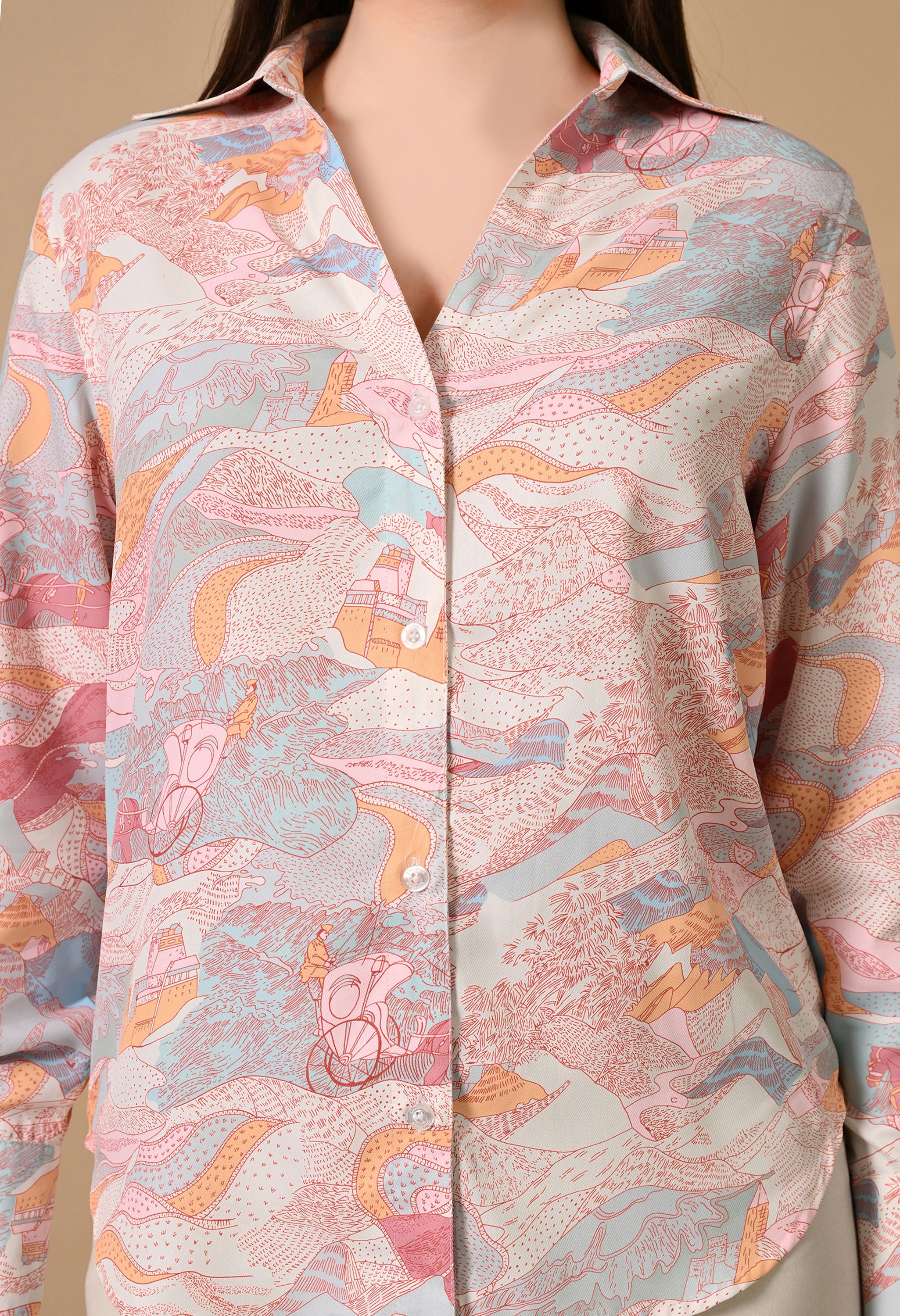 Printed cropped shirt