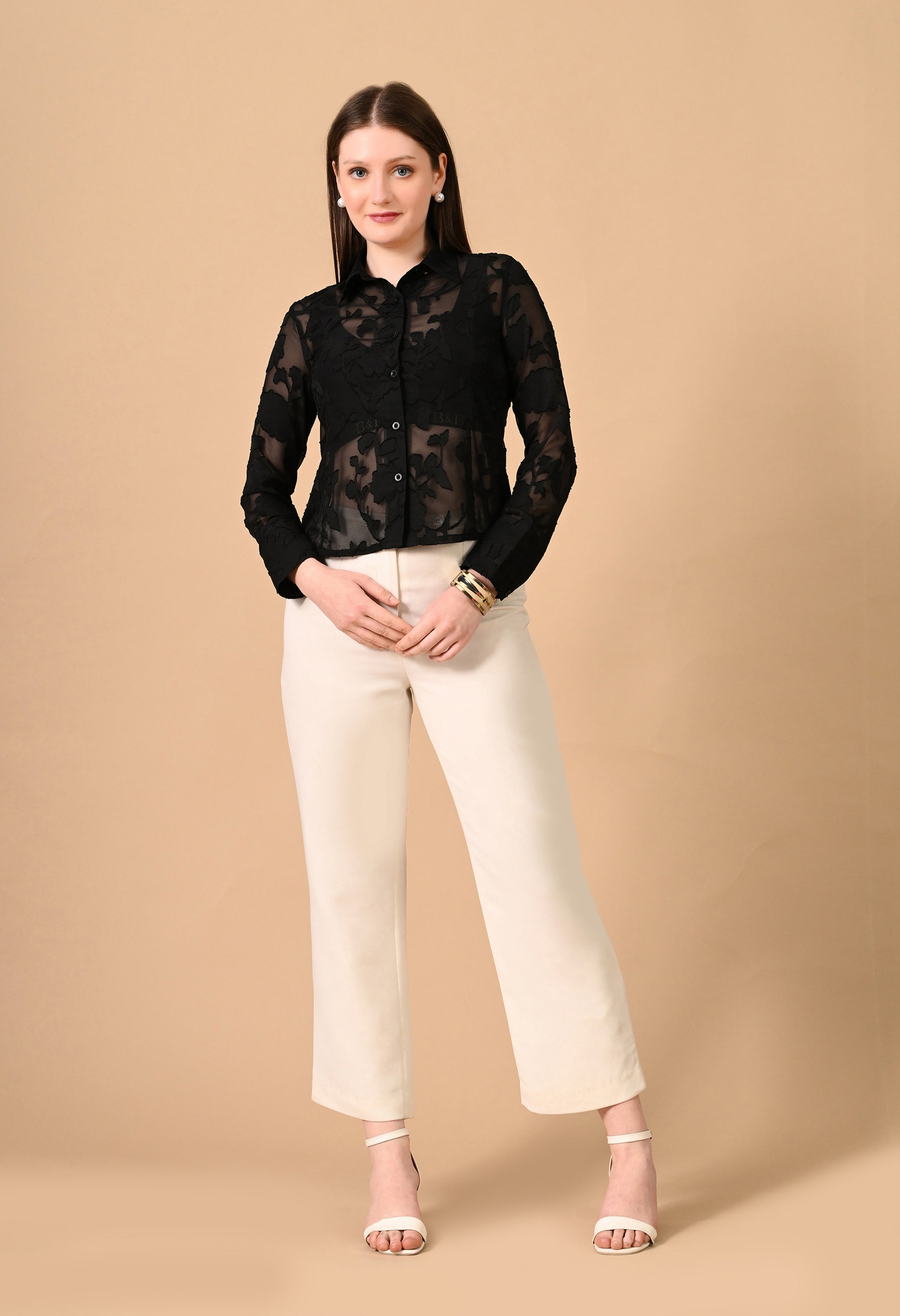 Jacquard Princess Seam Shirt