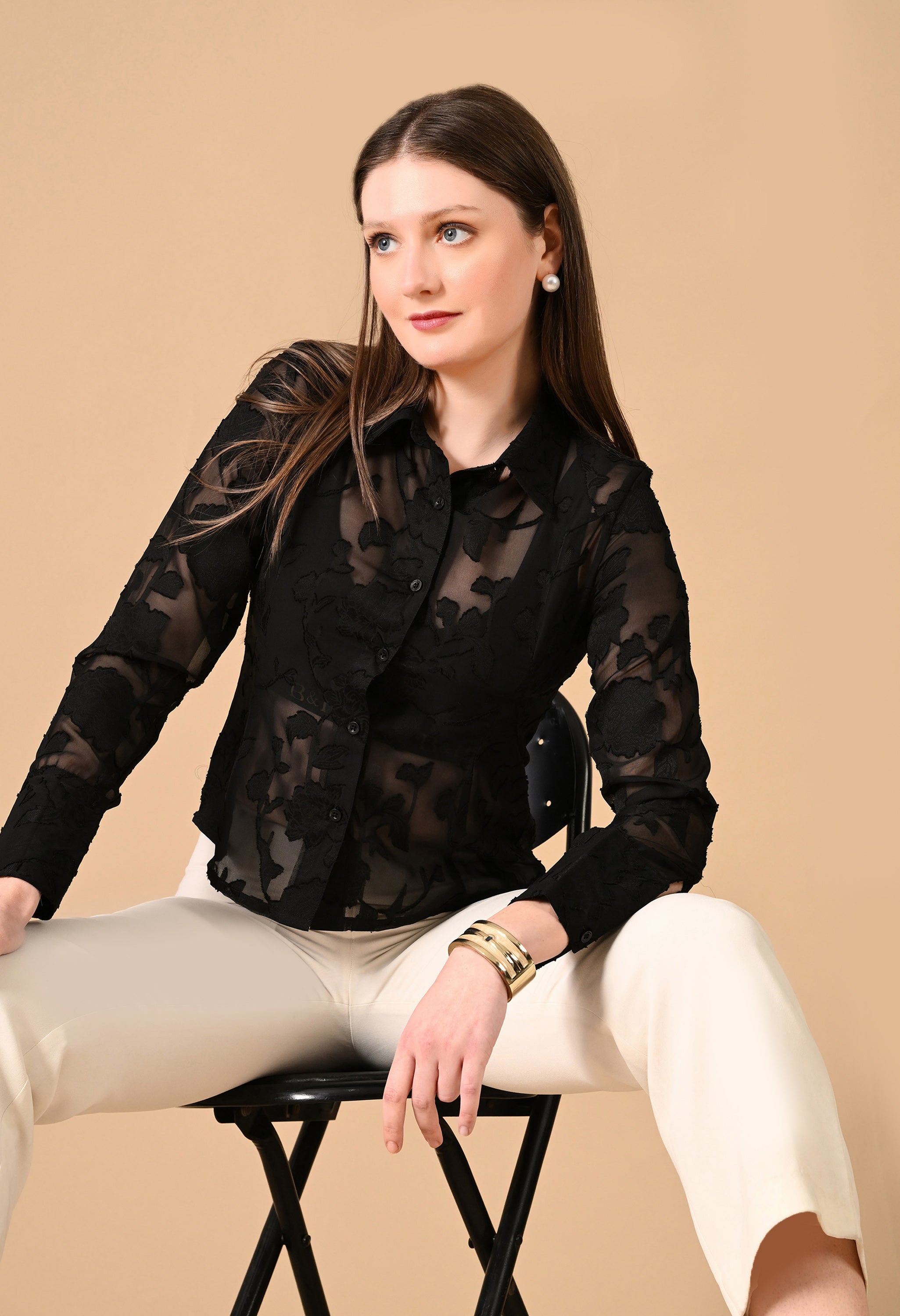 Jacquard Princess Seam Shirt