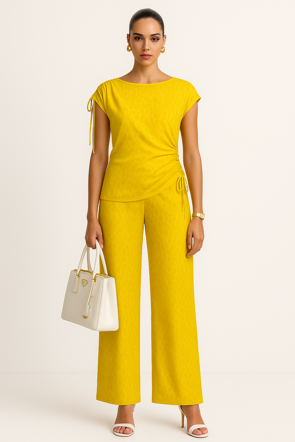 Yellow Satin Co-ord Set