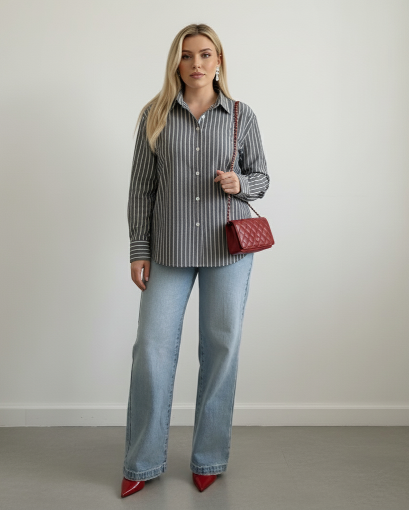 Oversized Open Back Button Shirt